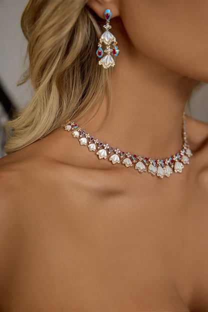 Amaris Mavi Cilalı Küpeler