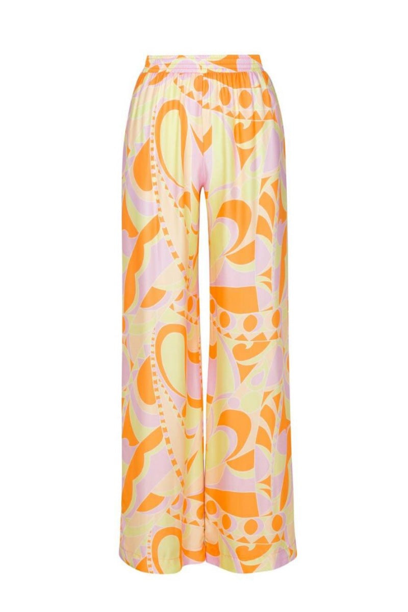 Klasik Desenli Bol Bel Lastikli Cepli Pantolon Takımı