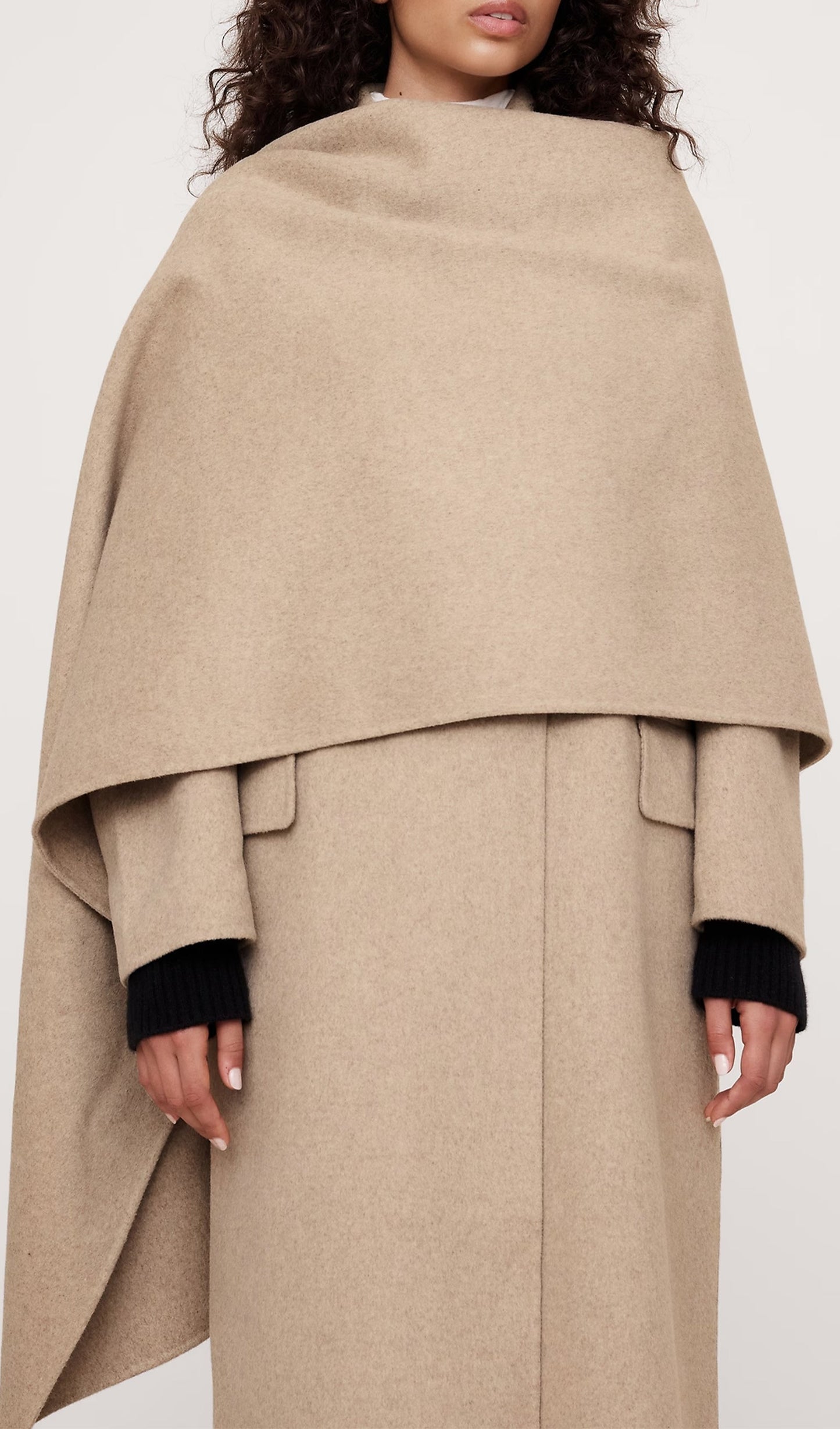 Büyük Boy Çift Yüzlü Pelerin Palto-Yulaf Ezmesi