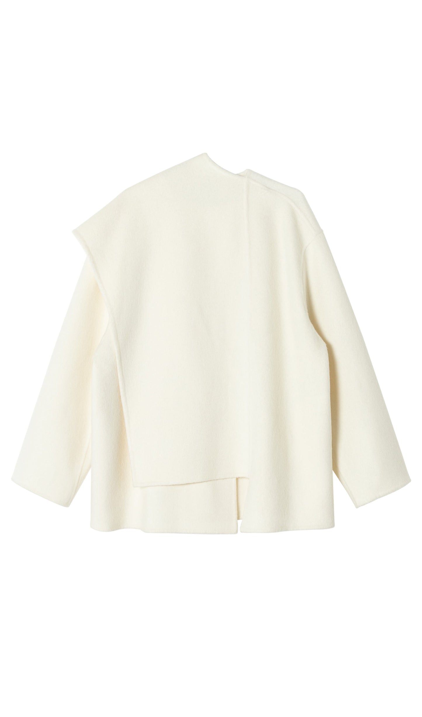 Düz Pelerin Tarzı Palto-Beyaz