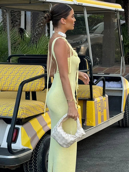 Şık Şifon Çiçek İşlemeli Elbise