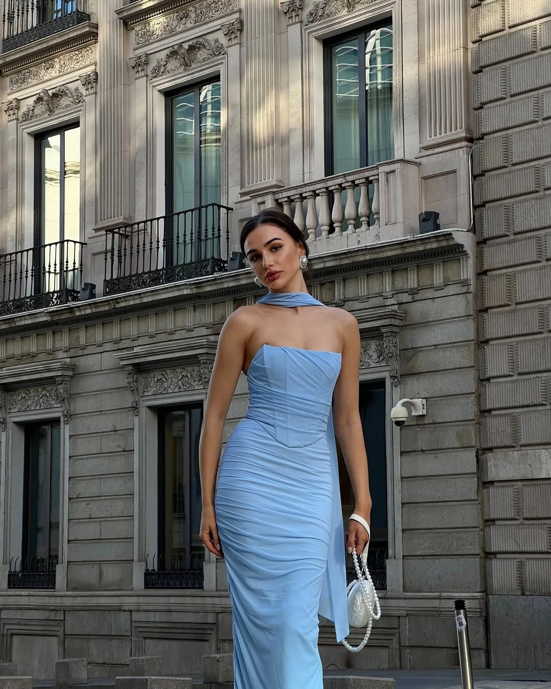 Boyunluklu Ve Maksi Etekli Straplez Korse Üstü Seti