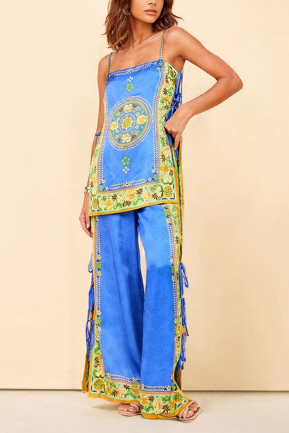 Süslü Mozaik Fayans Pantolon Takımı