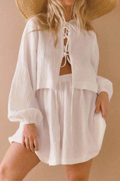 Kravatlı Pamuklu Keten Takım Elbise