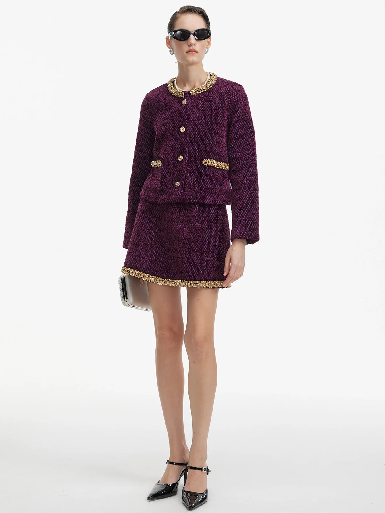 İnci Süslemeli İki Parçalı Takım Seti