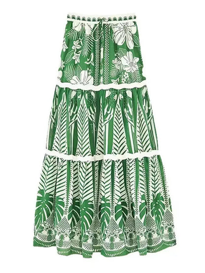 Sofistike Tropikal Baskılı Mayo İki Parça Seti