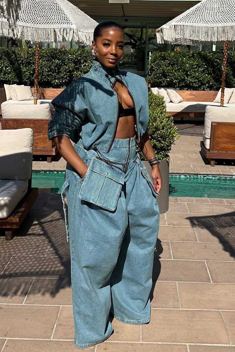 Soyut Geometrik Çizgi Baskı İki Parçalı Set