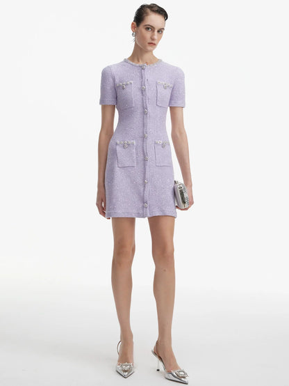 Zarif Vintage Tüvit Mini Elbise