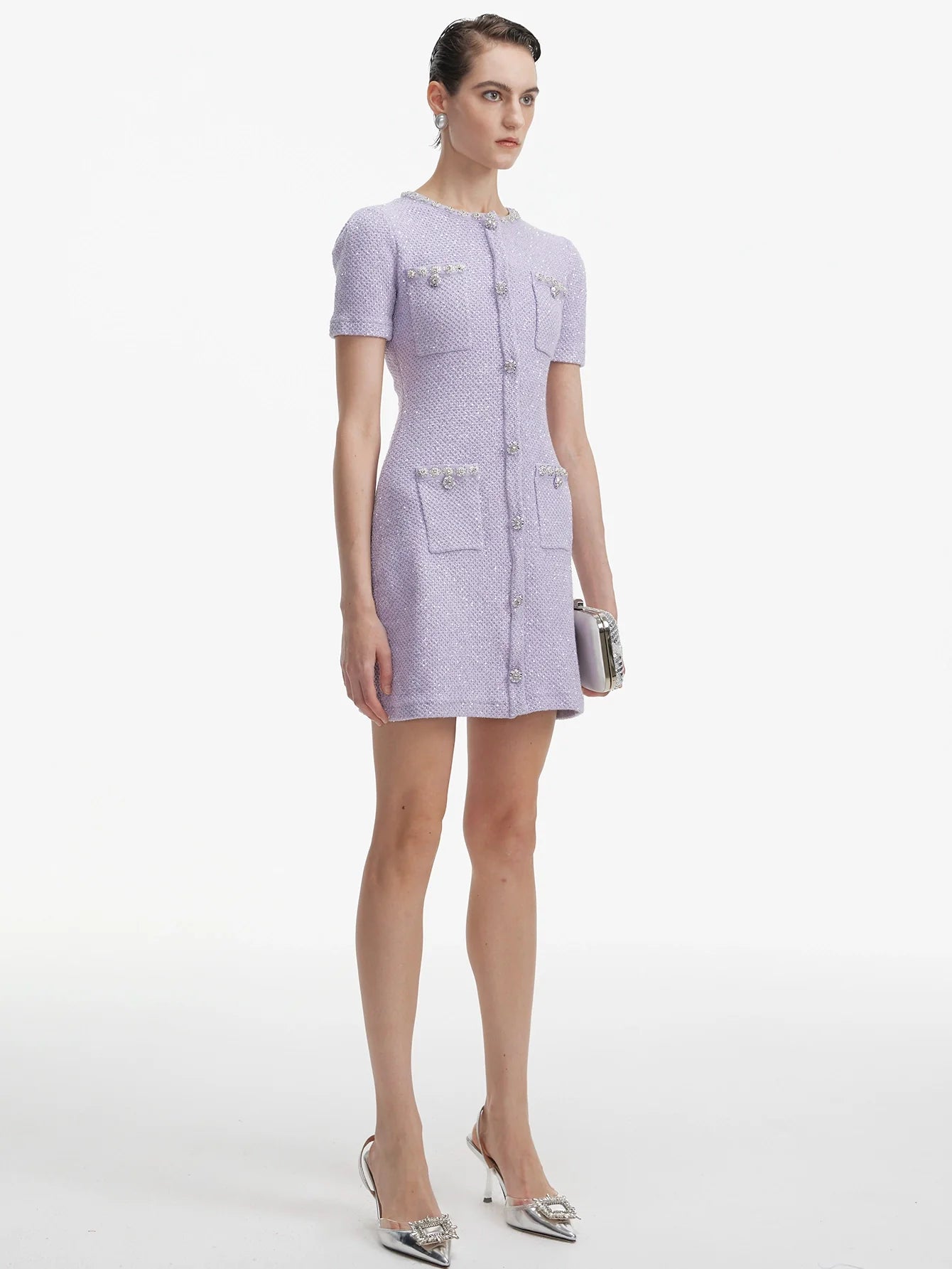 Zarif Vintage Tüvit Mini Elbise