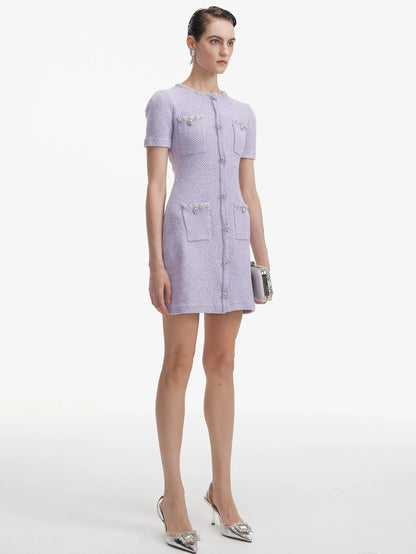 Zarif Vintage Tüvit Mini Elbise