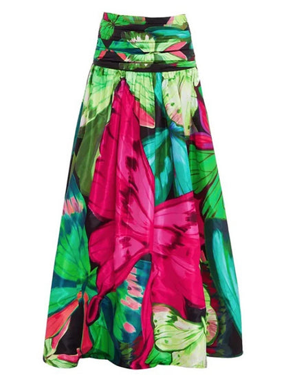 Zarif Puantiyeli Retro Volanlı İki Parçalı Takım