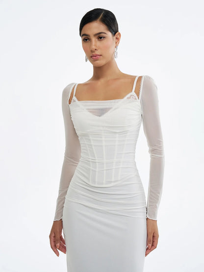 Zarif Uzun Kollu Elbise