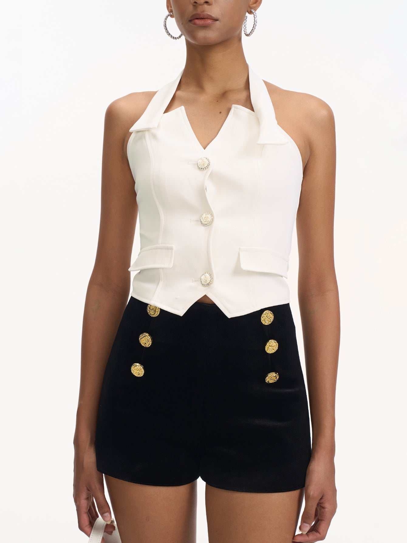 Yüksek Bel Kadife Geniş Paça Şortlar