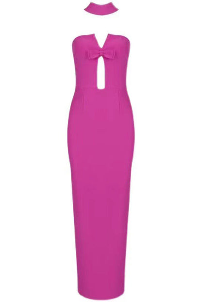 Holly Uzun Elbise - Gül Kırmızısı