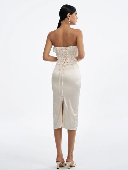 Şık Korse Tarzı Kokteyl Elbisesi