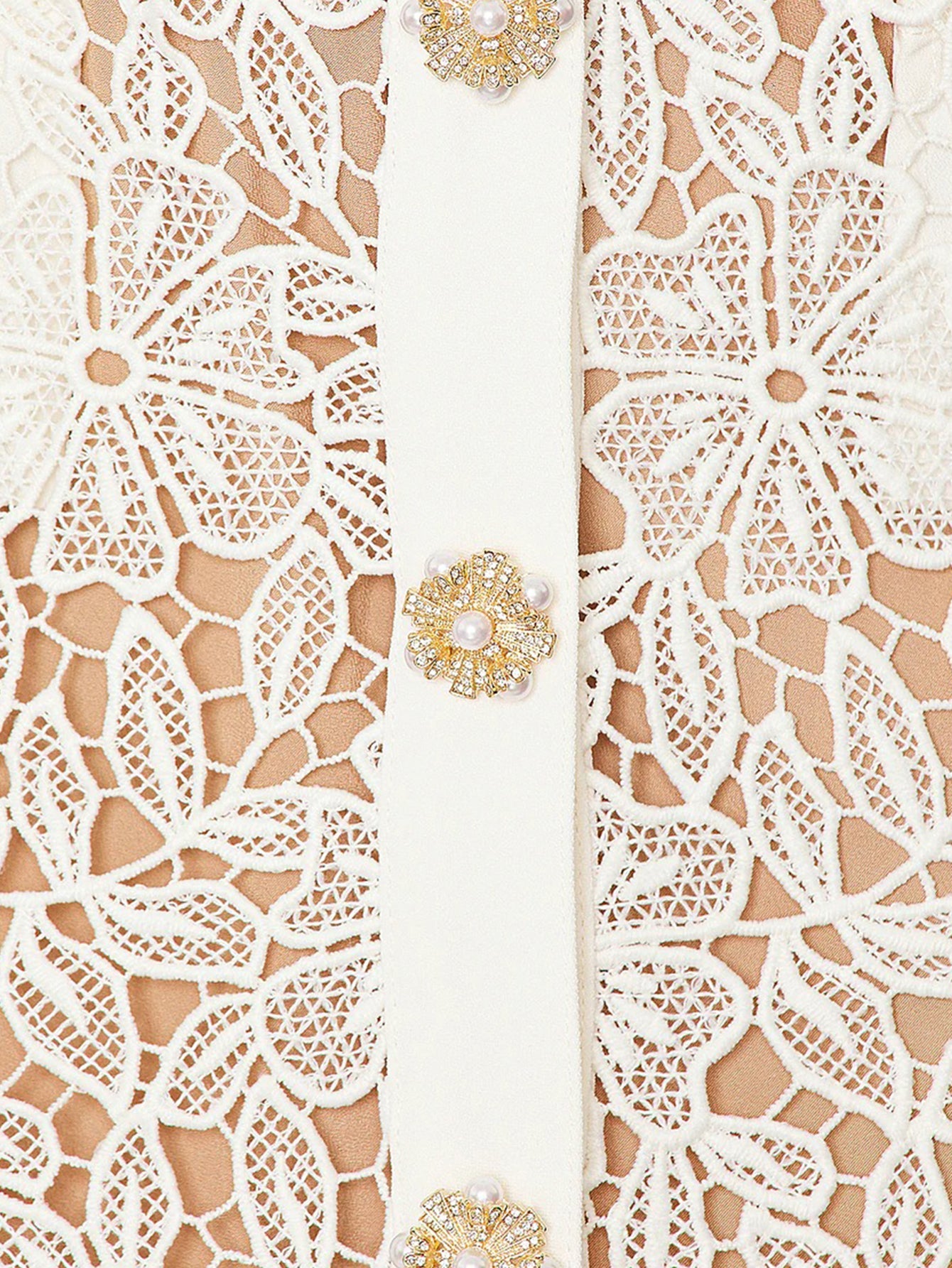 Şık Tığ İşi Dantel Midi Elbise