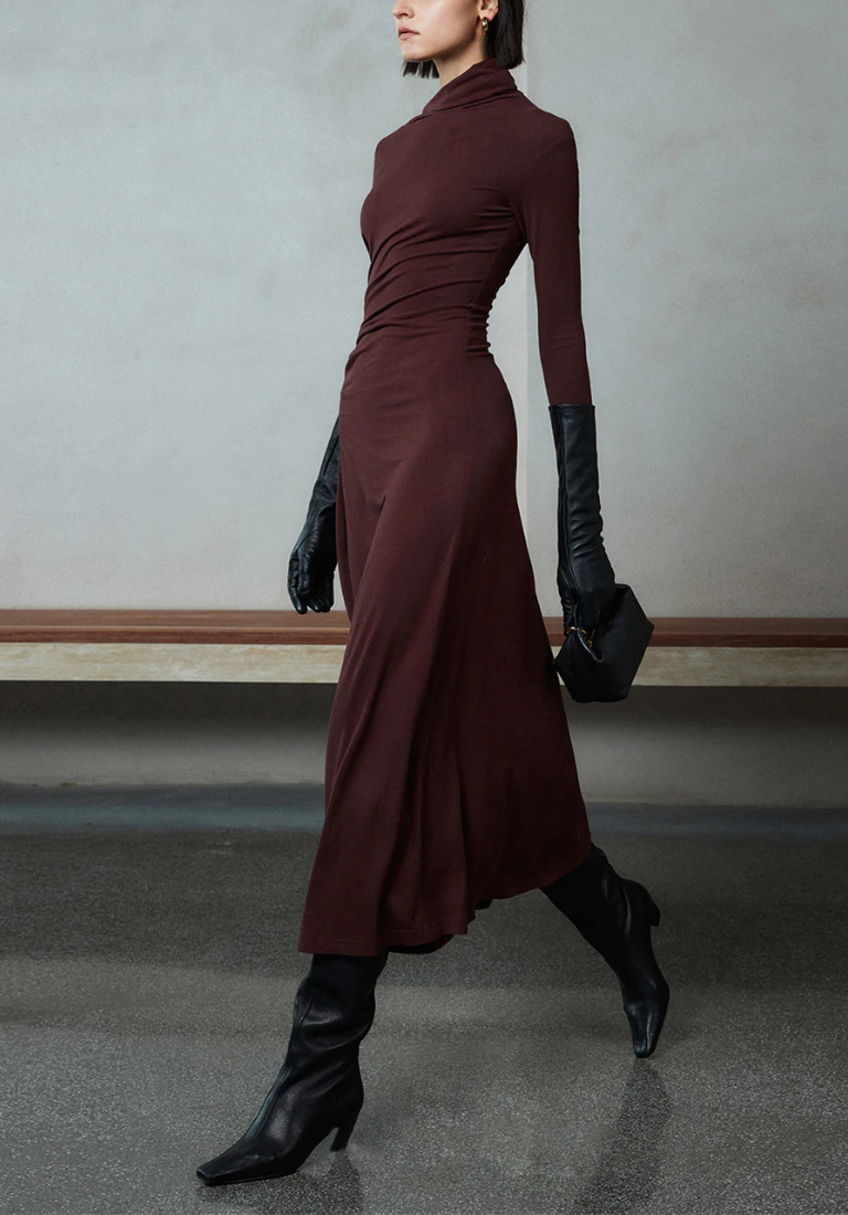 Uzun Kollu Maxi Elbise