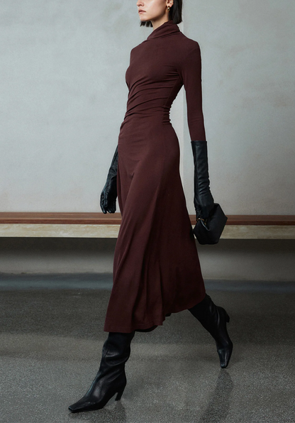 Uzun Kollu Maxi Elbise