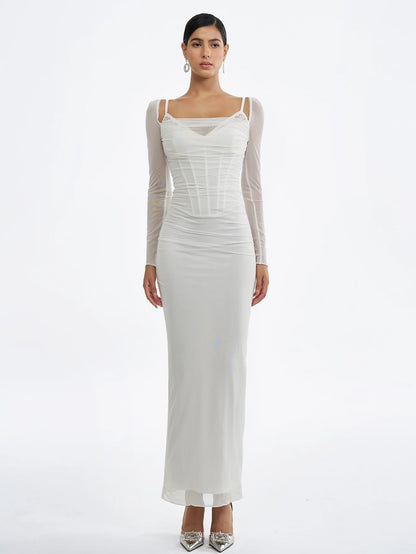 Zarif Uzun Kollu Elbise