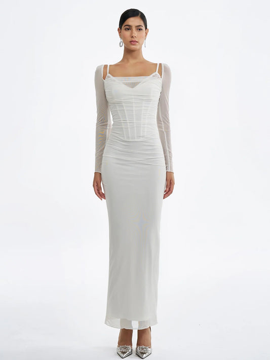 Zarif Uzun Kollu Elbise