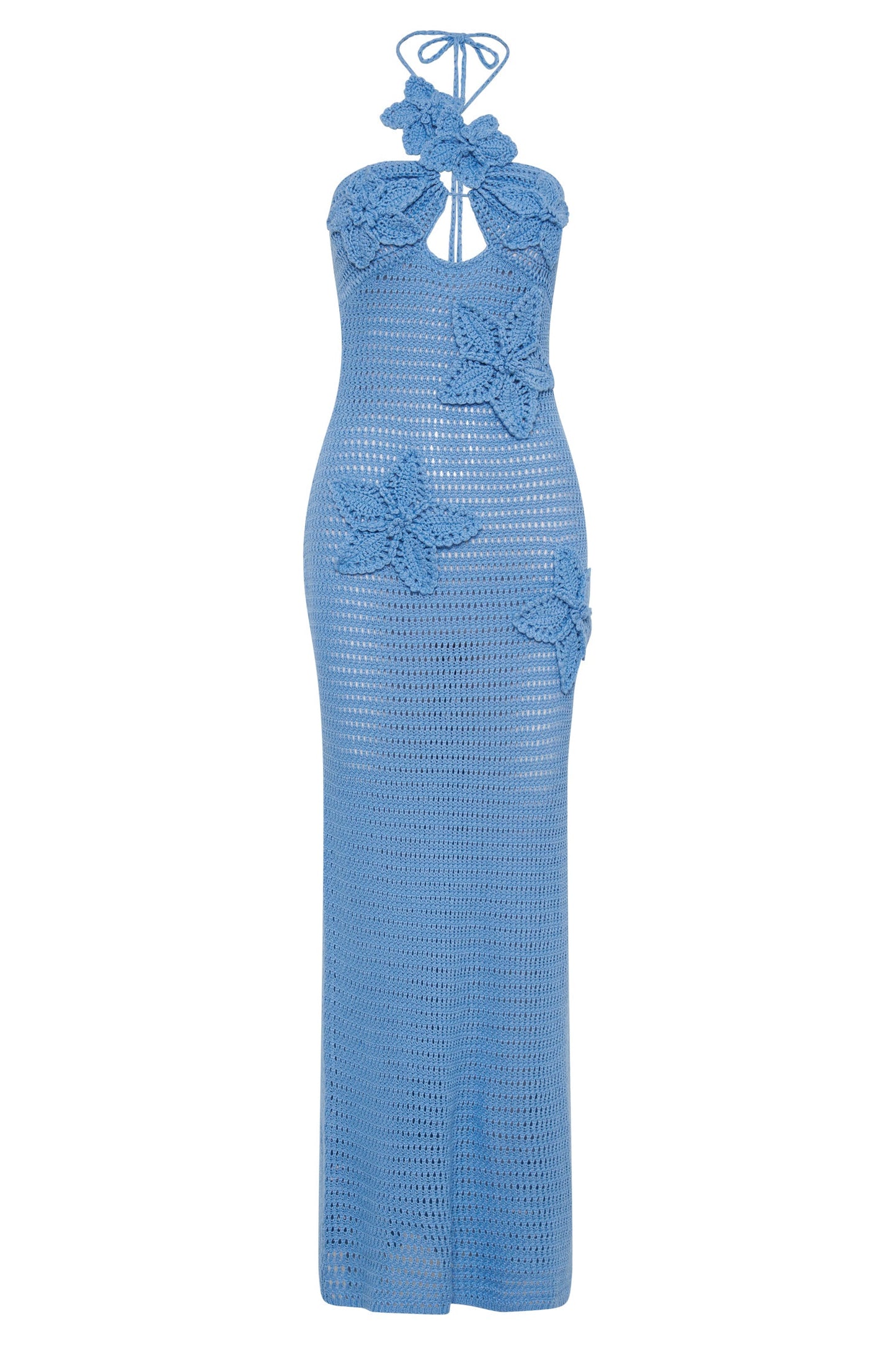 Beverly Floral Aplike Tiğ İşi Uzun Elbise