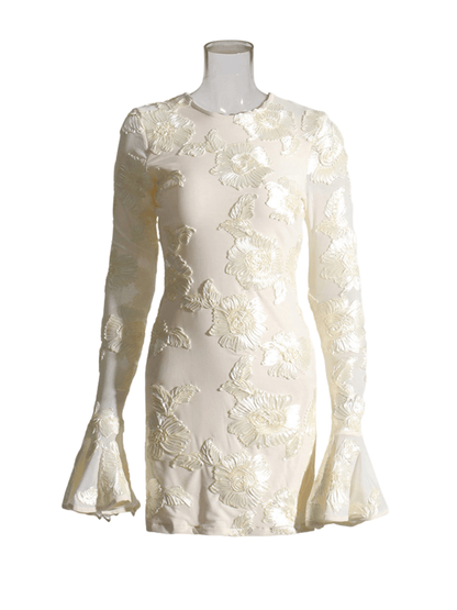 Annabeth Uzun Kollu Çiçek Mini Elbise