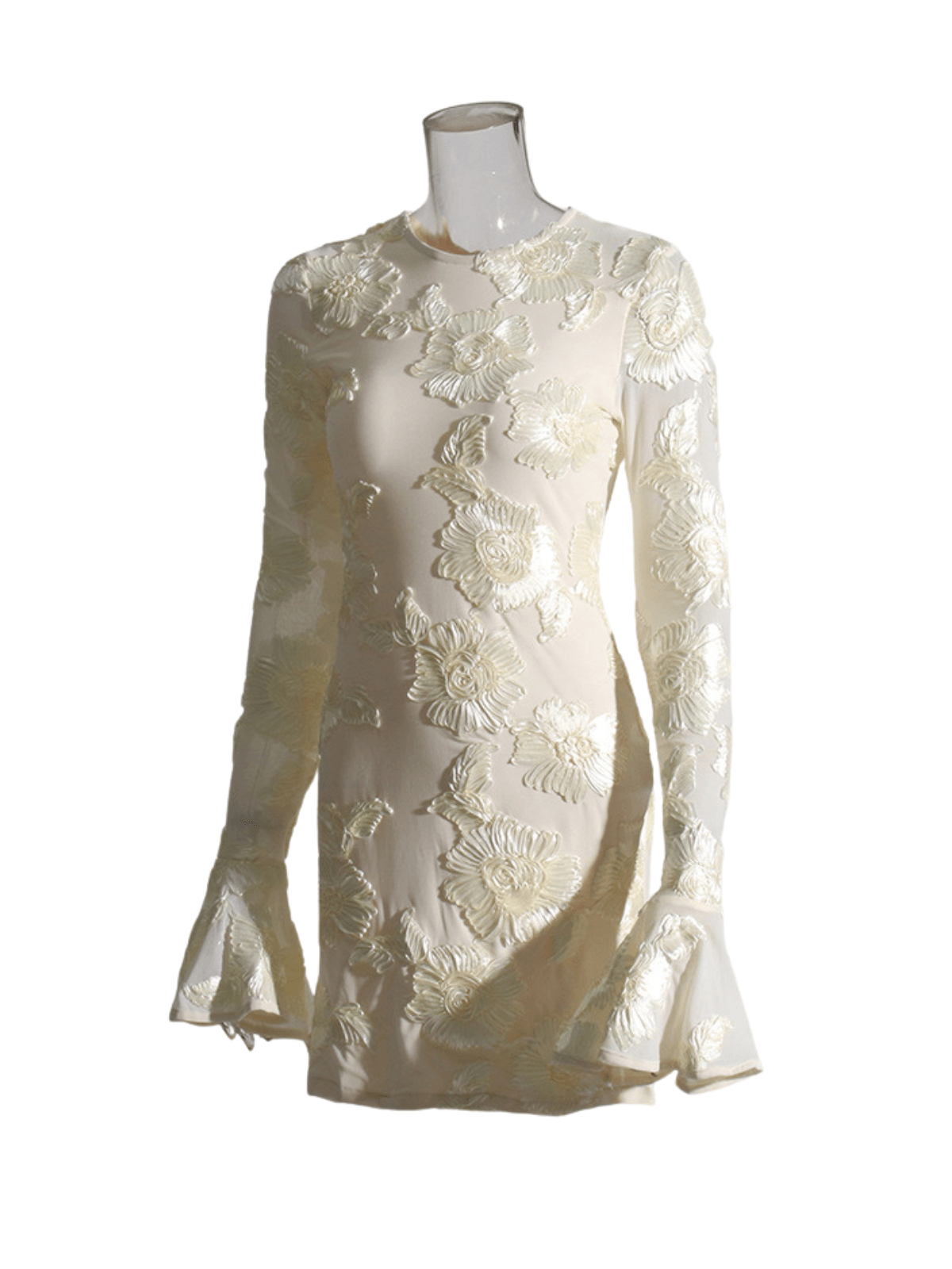 Annabeth Uzun Kollu Çiçek Mini Elbise