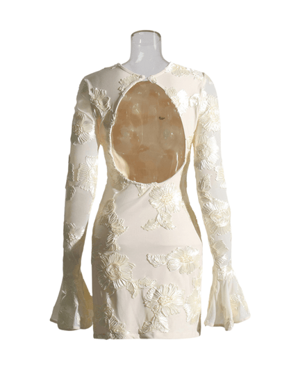 Annabeth Uzun Kollu Çiçek Mini Elbise