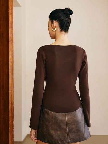 Traf - Asimetrik Plise Slim Kazak