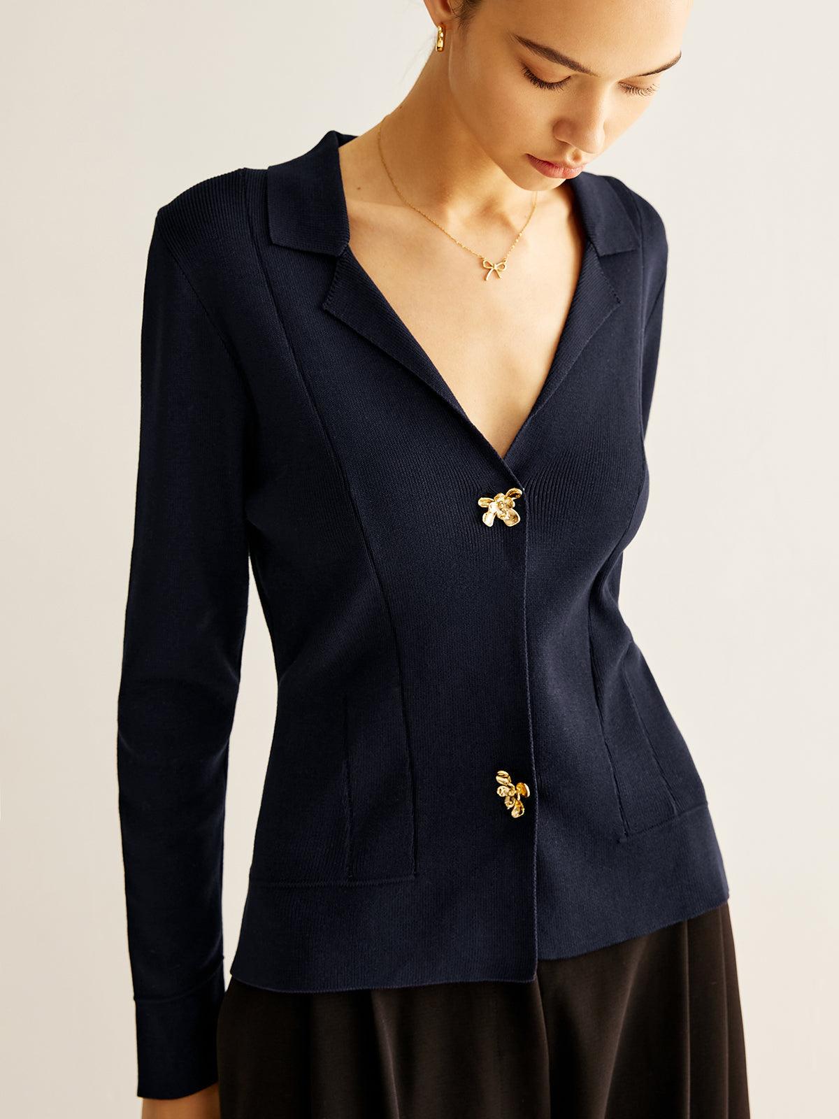 Leo -Metal Düğmeli Kazak