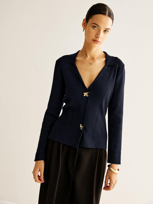 Leo -Metal Düğmeli Kazak