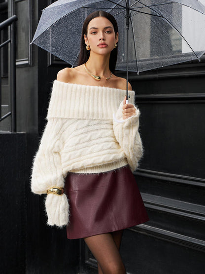 Romantizm - Omuz Açık Büküm Kazak