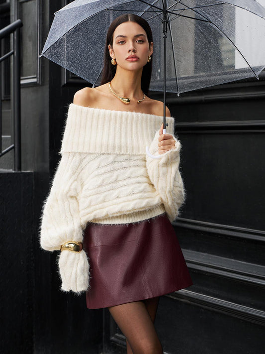 Romantizm - Omuz Açık Büküm Kazak