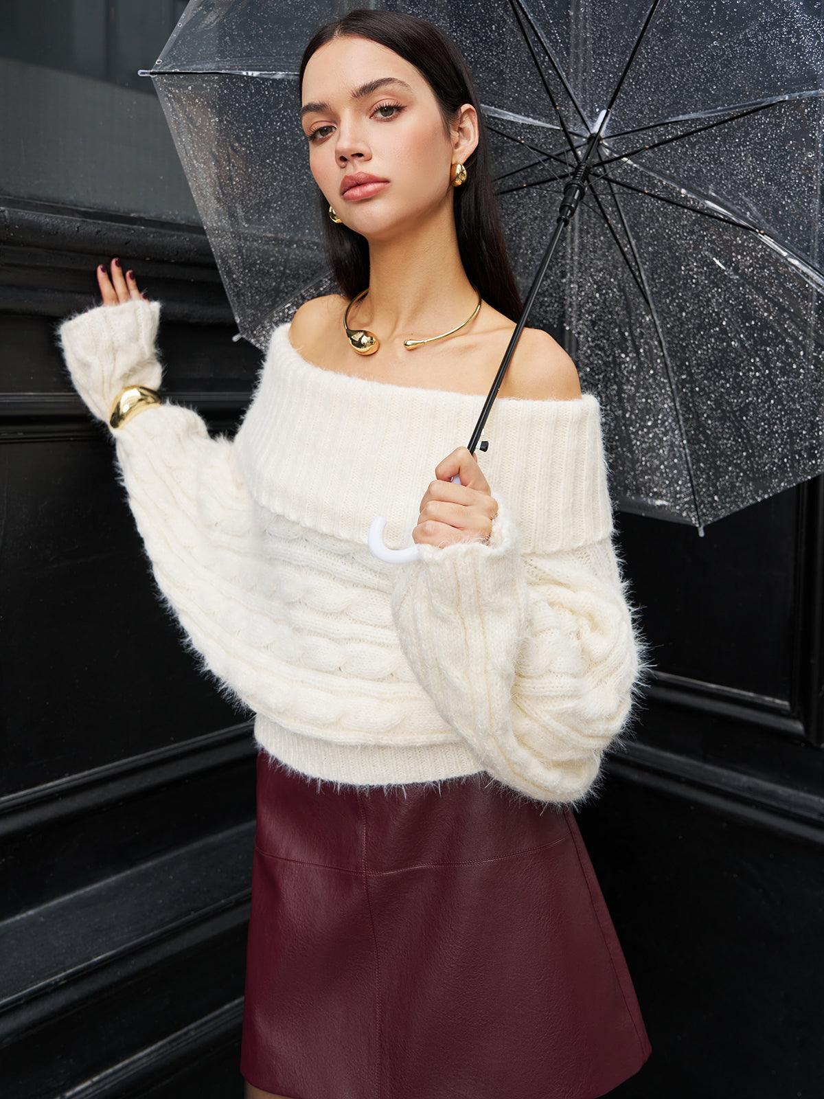 Romantizm - Omuz Açık Büküm Kazak