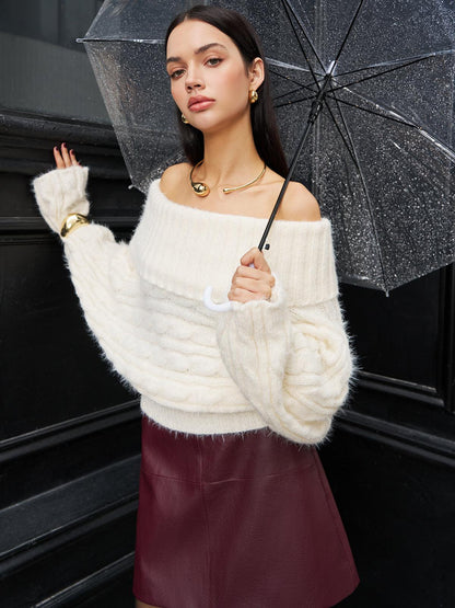 Romantizm - Omuz Açık Büküm Kazak