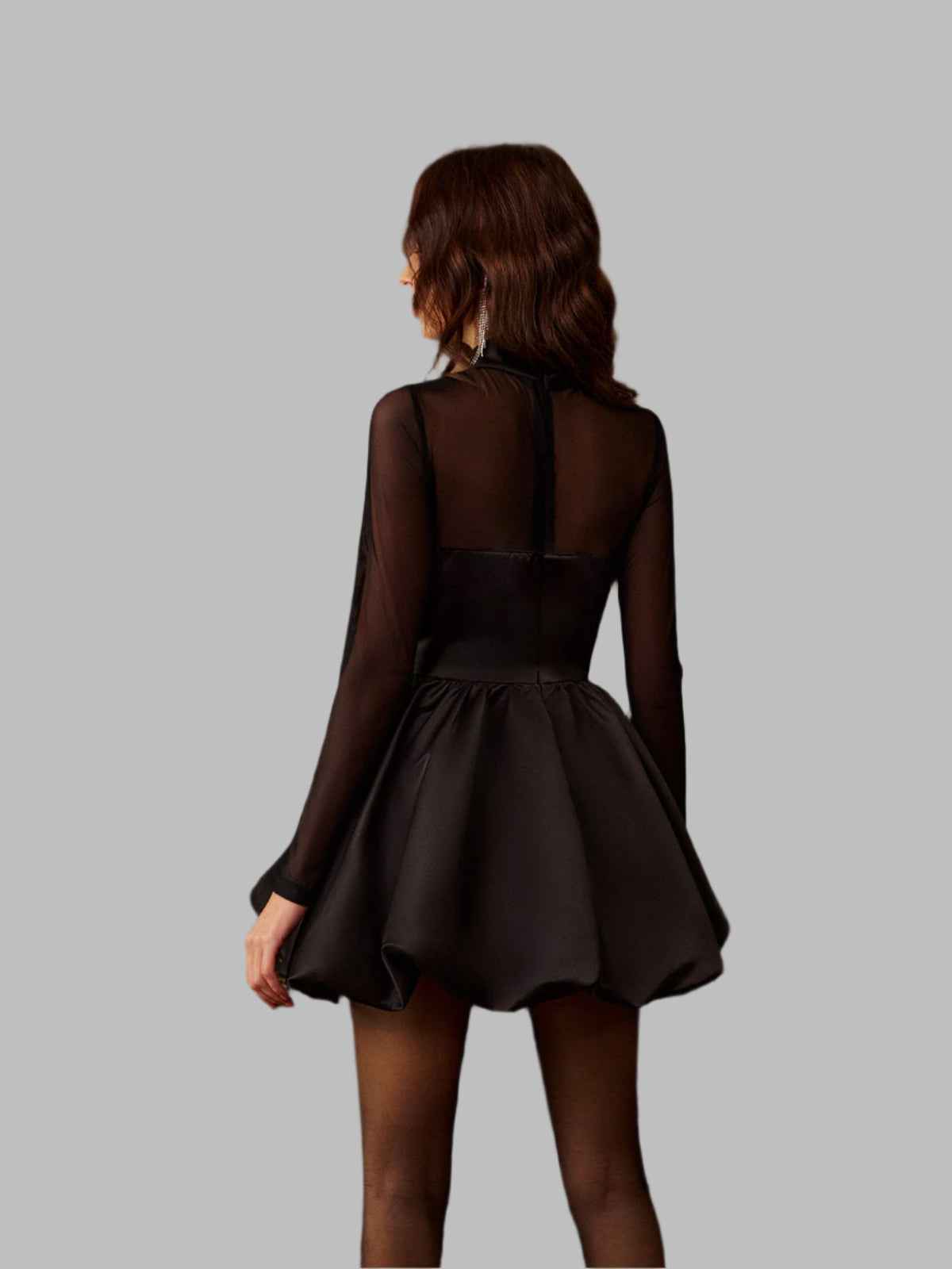 Lya- Dik Yaka Pileli Etek Dosya Panel Elbise