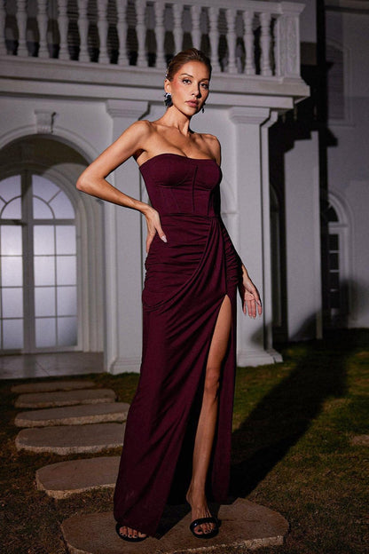 Carew Askısız Kıvrımlı Uzun Elbise Pembe