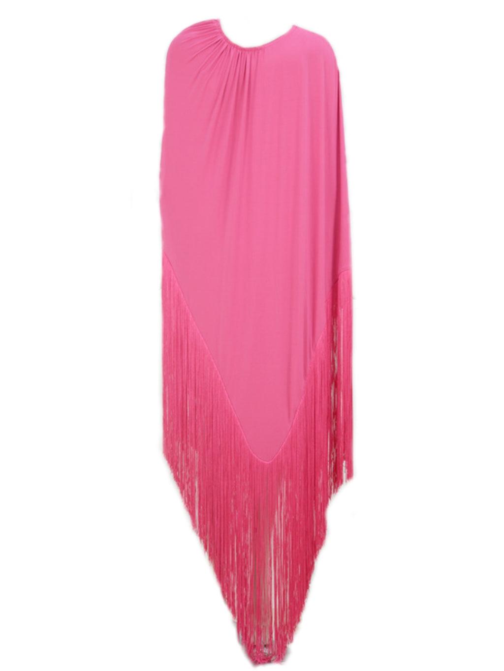 Ceridwen Sıcak Pembe Saçaklı Mini Elbise