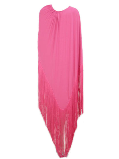 Ceridwen Sıcak Pembe Saçaklı Mini Elbise