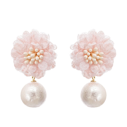 Capriana Çiçek Motifli Sarkıt Küpeler