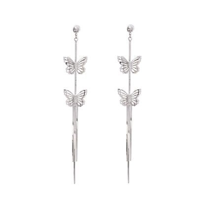 Bella Gümüş Kelebek Damla Küpeler