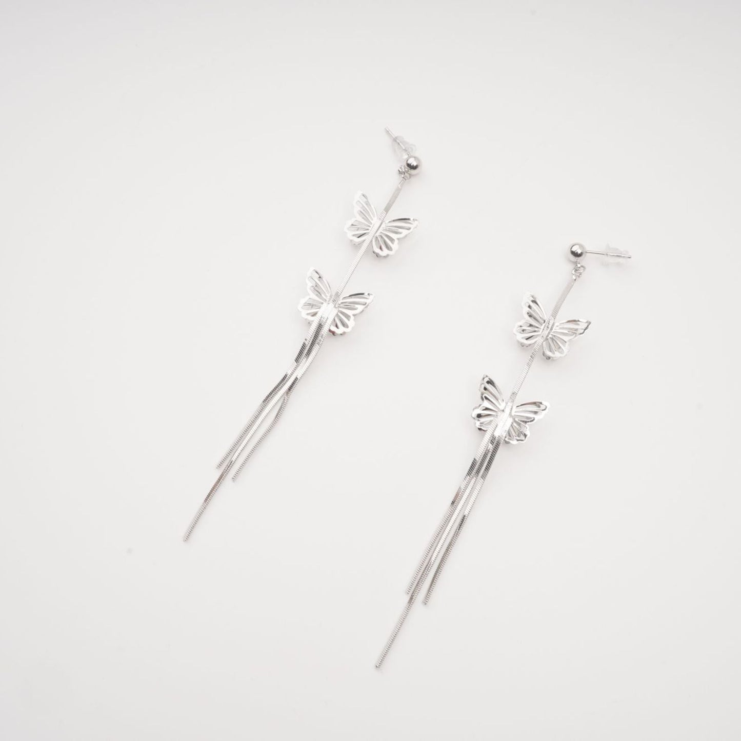 Bella Gümüş Kelebek Damla Küpeler