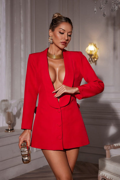 Dacre Sırtı Kesik Çiçek Blazer