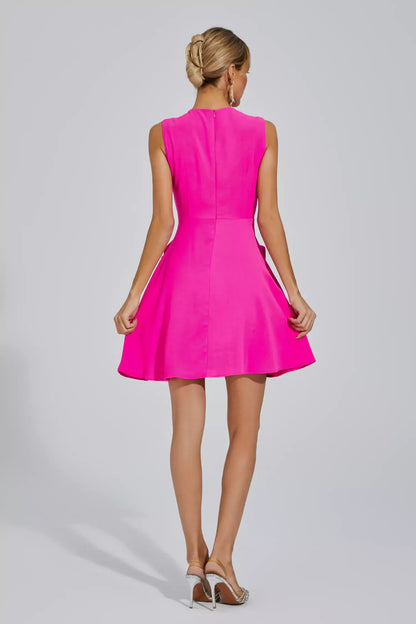 Etta Pembe Kolsuz Mini Elbise