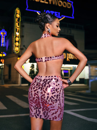 Grisha Akrilik Süslemeli Kesik Mini Elbise