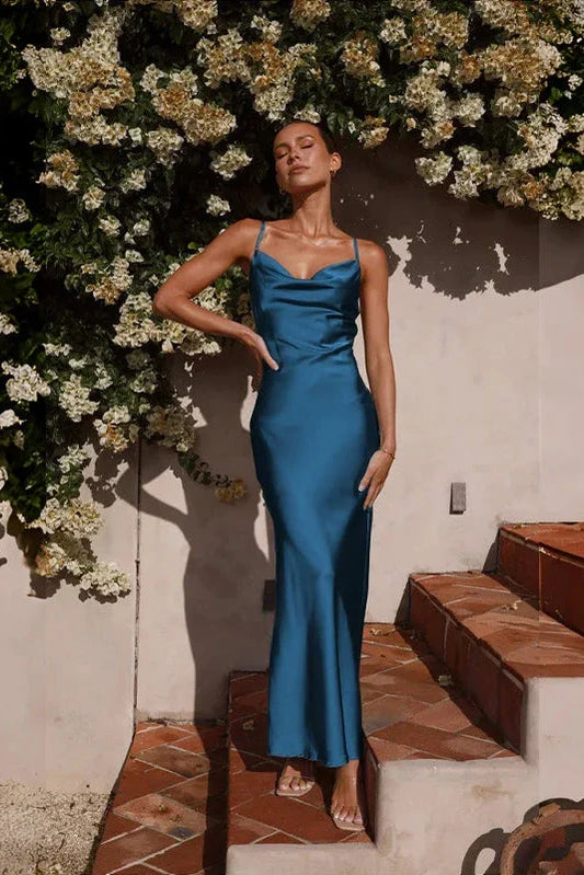 Söğüt Uzun Elbise - Lacivert