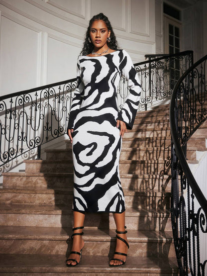 Haymitch Uzun Kollu Örme Elbise