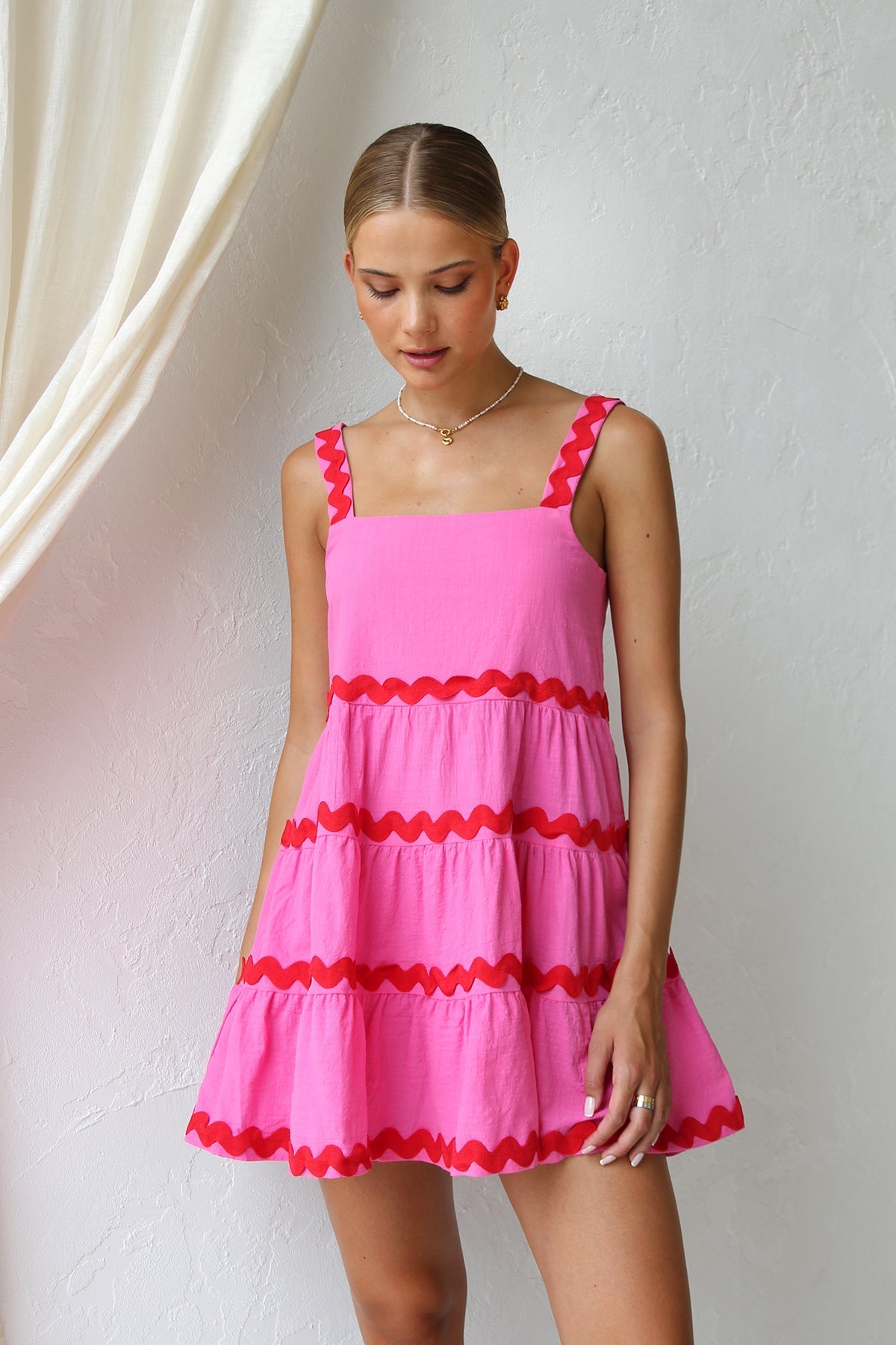 İnari Mini Elbise Pembe