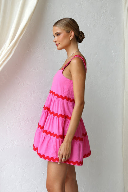 İnari Mini Elbise Pembe