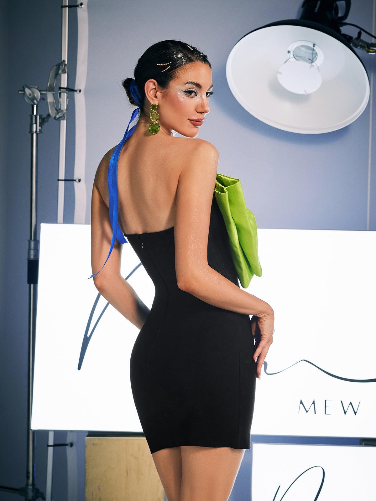 Idony Askısız Fiyonklu Kristal Püsküllü Mini Elbise